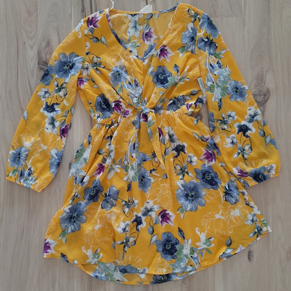 Orange/yellow midi dress